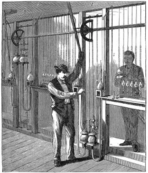 Fabricage van elektrische gloeilampen, c1883