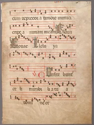 Manuscriptblad, uit een graduale, eerste helft 14e eeuw