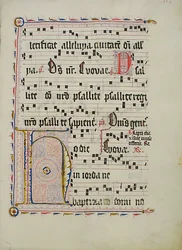 Manuscriptblad met initiaal H, uit een Antifonarium, Duits, tweede kwart 15e eeuw