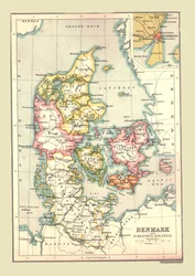 Kaart van Denemarken, 1902
