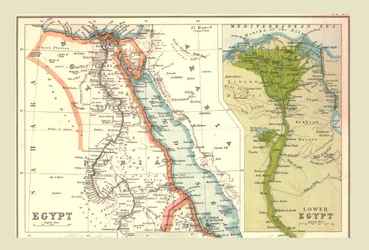 Kaart van Egypte, 1902