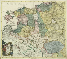 Kaart van Estland en Lijfland, 1745