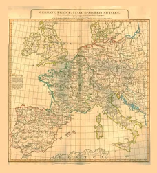 Kaart van Europa, 1821