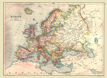 Kaart van Europa, 1902