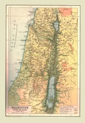 Kaart van Palestina, oud en modern, 1902