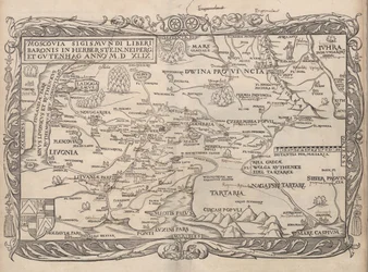 Kaart van Rusland Uit: Rerum Moscoviticarum commentarii.., 1556