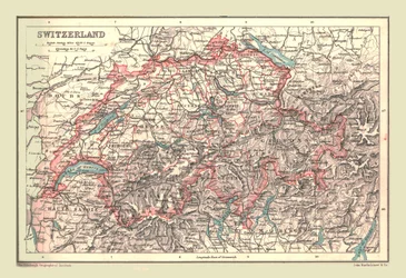 Kaart van Zwitserland, 1902