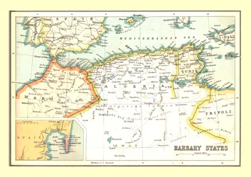 Kaart van de Barbarijse staten