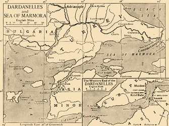 Kaart van de Dardanellen en de Zee van Marmara