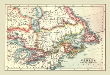 Kaart van het Dominion van Canada, Oostelijke Provincies, 1902