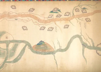 Kaart van het Grote Kanaal van Beijing naar de Yangzi-rivier