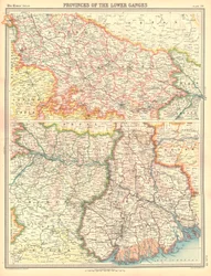 Kaart van de provincies van de Beneden-Ganges