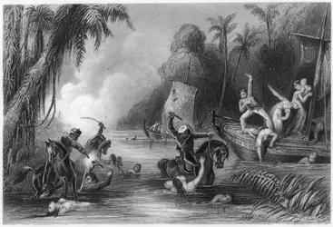 Bloedbad in de boten bij Cawnpore, 1857, ca. 1860