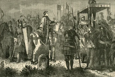 Matthias Corvinus en George Podiebrad in het kamp voor Spielberg, 1890