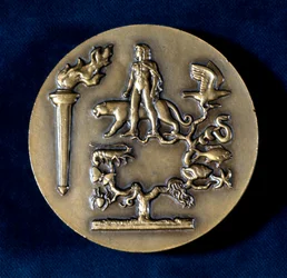 Medaille ter herdenking van Jean Baptiste de Monet, Chevalier de Lamarck, Franse bioloog, 20e eeuw