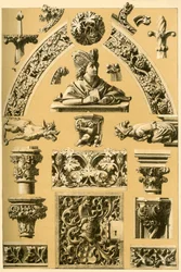 Middeleeuwse architectonische ornamenten en sculpturen, 1898