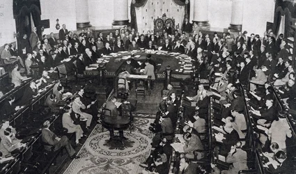 Bijeenkomst van de SDN of de Volkenbond op 10/06/1929 in het Senaatspaleis in Madrid, Spanje