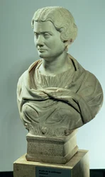 Melitene, priesteres van de Moeder der Goden, Romeinse marmeren buste, ingewijd 162 n.Chr.