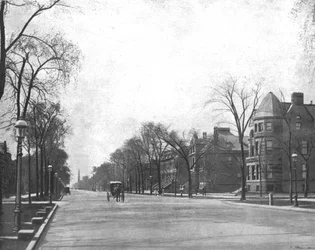 Michigan Avenue, zuidwaarts kijkend, Chicago, Illinois, VS, c1900