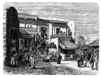 Moors koffiehuis in Sidi Bou Said, Tunis, ca. 1890
