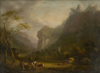 Bergvallei met Figurengroep op de Voorgrond