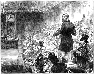 Mr. Plimsoll spreekt het Lagerhuis toe, Londen, midden-late 19e eeuw, 1900