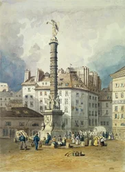 Napoleons zuil, Place du Chatelet, Parijs, 19e eeuw