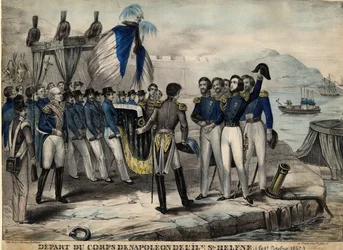 Het gevolg van Napoleon voor vertrek naar Sint-Helena, ca. 1840