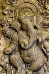 Nationaal museum van India, Delhi. Ganesh reliëf. Detail. India.