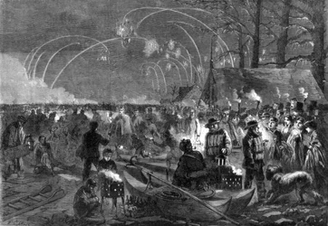 Nachtelijke scène op de Serpentine, Londen, 19e eeuw