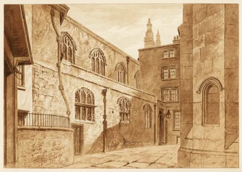 Noordzijde van Guildhall Chapel, City of London, 1886