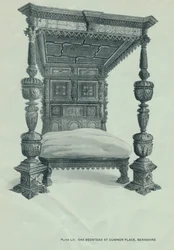 Eiken bed in Cumnor Place, Berkshire, 1915