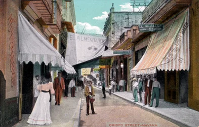 Obispo Street, Havana, Cuba, begin 20e eeuw