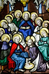 Oeuvre Notre-Dame Museum, Glas-in-loodraam, Christus wast de voeten van de apostelen