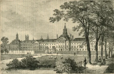 Oude Bethlehem Ziekenhuis, Moorfields rond 1750, ca. 1872
