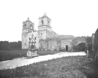 Oude Spaanse missie, San Antonio, Texas, VS, ca. 1900