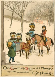 Op Kerstdag in de ochtend, met de complimenten van St. Nicholas, 1883