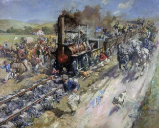 Opening van de eerste openbare spoorlijn Stockton en Darlington Railway