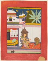 Pagina uit een Ragamala-serie: Gujari Ragini, ca. 1680
