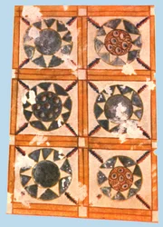 Geschilderde plafonddecoratie in de Stasovsky Crypte, Cimmerische Bosporus, Kerch, 1928