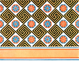 Geschilderd plafond in het Graf van Enene in Thebe, Egypte, 1928
