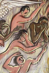 Schilderij. Het Laatste Oordeel. Hel, Aneho, Togo