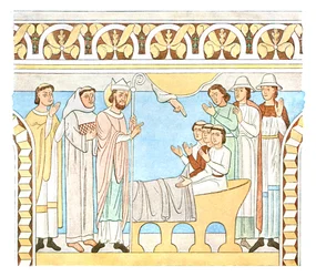 Schilderij in het schip van de Aal Kerk, Denemarken