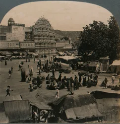 Paleis van de Winden vanaf de Shiva-tempel, Jeypore, India, 1902