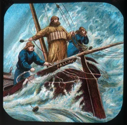 Palling Boot: Het werpen van de reddingslijn, c1900
