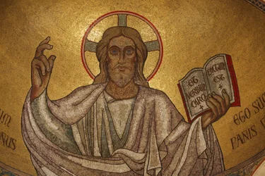 Pantocrator Christus (en gloire) in de Saint-Pierre-de-Montrouge kerk, Parijs, Frankrijk