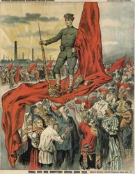 Mensen van de wereld verwelkomen het Rode Leger van arbeiders, 1919