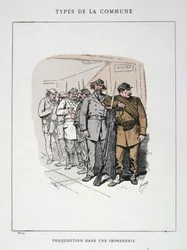 Huiszoeking in een Drukkerij, Parijse Commune, 1871