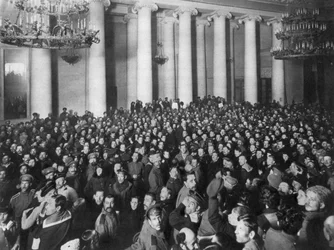 Petrograd Sovjet van Arbeiders- en Soldatenafgevaardigden, Tauride Paleis, Rusland, 1917