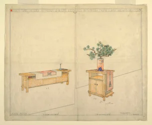 Pianobank en Taboret, Henry J. Allen Residence, Wichita, KA, 1917